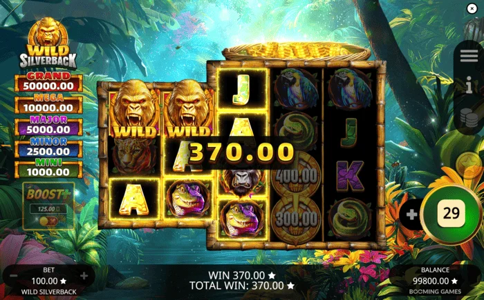 Wild Silverback - Grundlæggende gevinst via Wild Wild Coin Connect