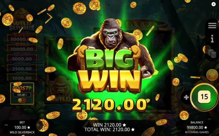 Wild Silverback - Stor gevinst med akkumulerede mønter